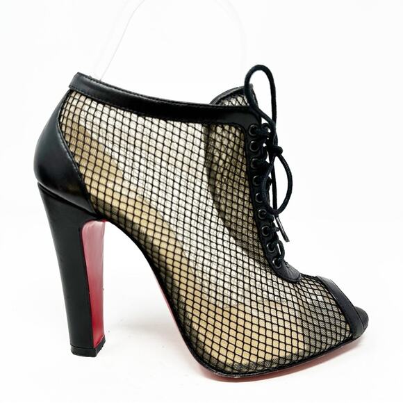 Christian Louboutin Nikita Mesh & Leather Ankle Booties Size 36 - Picture 6 of 12